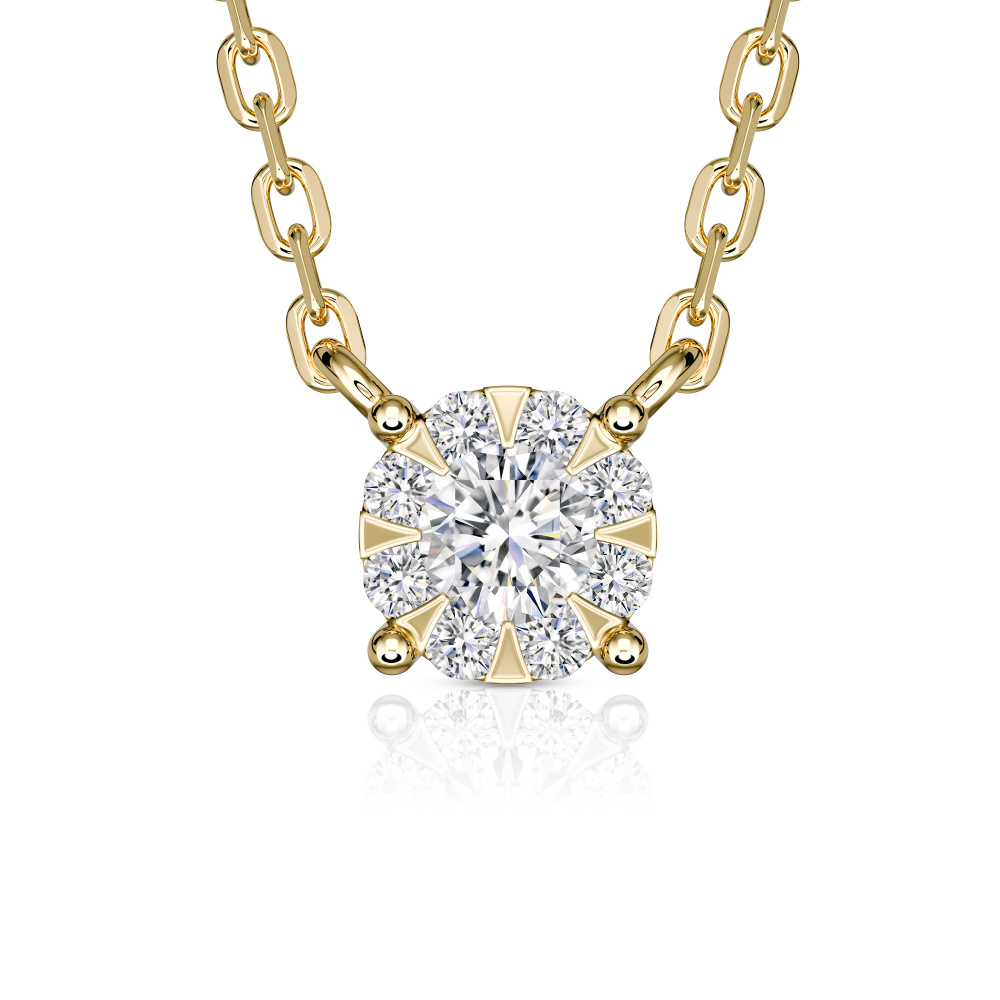 Колье из желтого золота с якутскими бриллиантами (арт.0383-2511) - Aurora Siberica