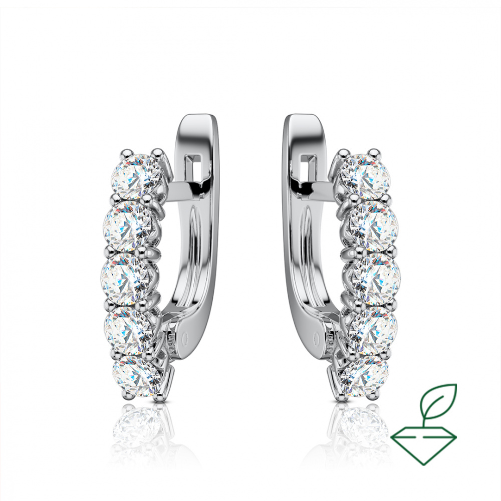 Серьги из белого золота с выращенными бриллиантами (арт.0412-1280) - Aurora Siberica