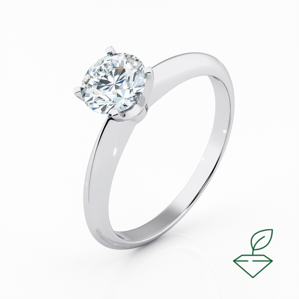 Помолвочное кольцо из белого золота с выращенным бриллиантом (арт.0211-1180) - Aurora Siberica