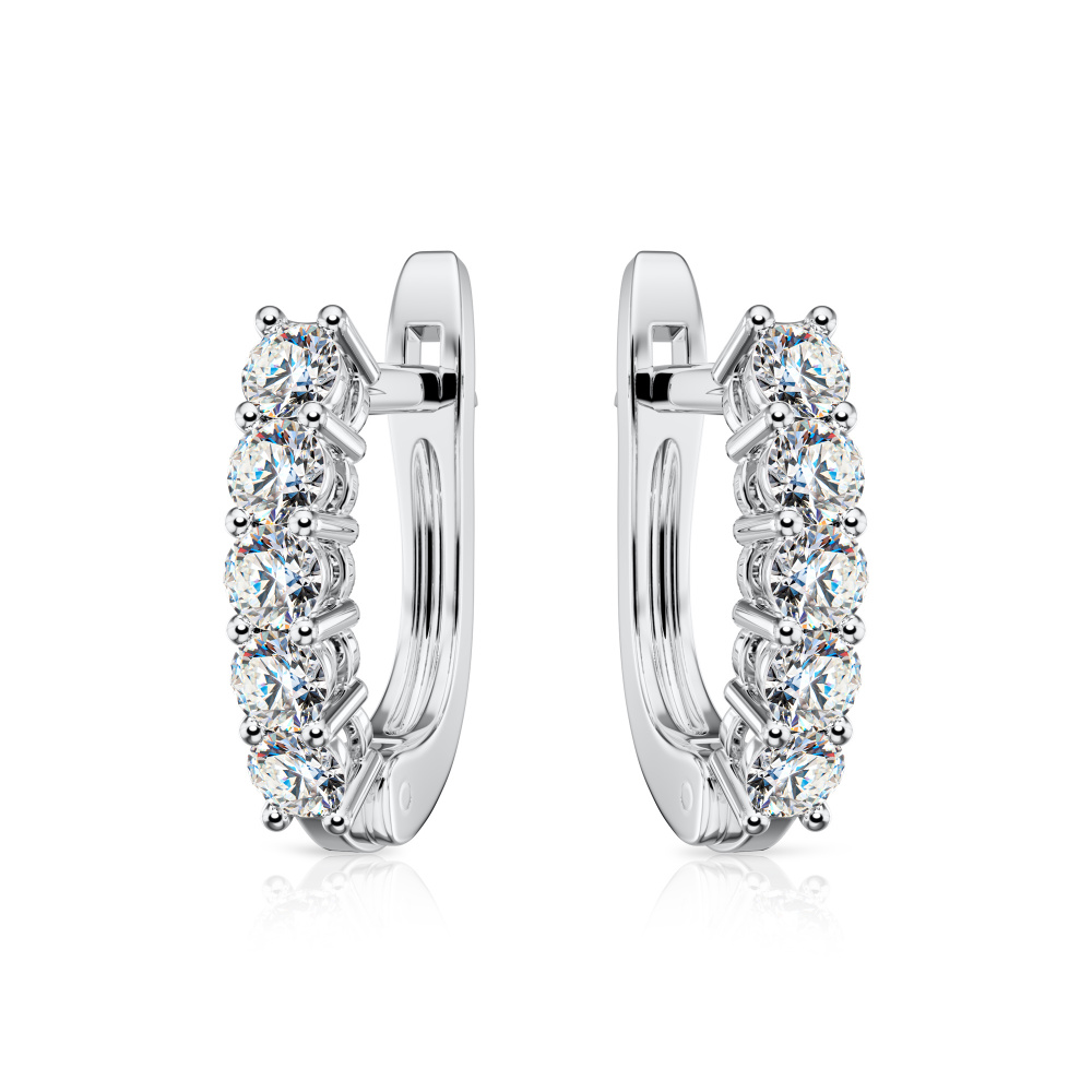 Серьги из белого золота с якутскими бриллиантами (арт.0341-1210)