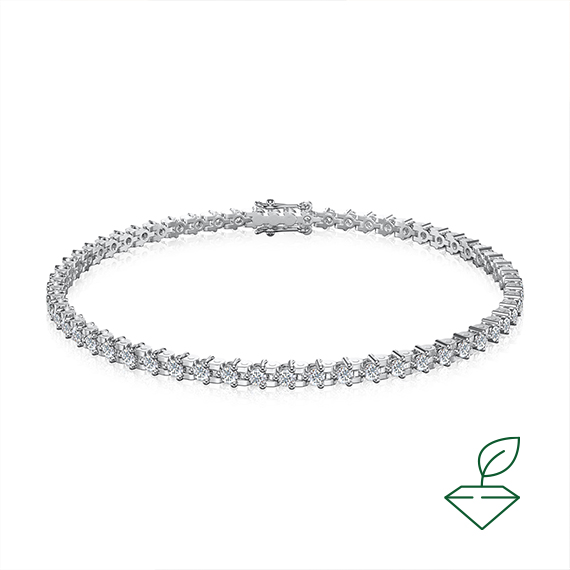 Браслет из белого золота с выращенными бриллиантами (арт.0394-1680) - Aurora Siberica