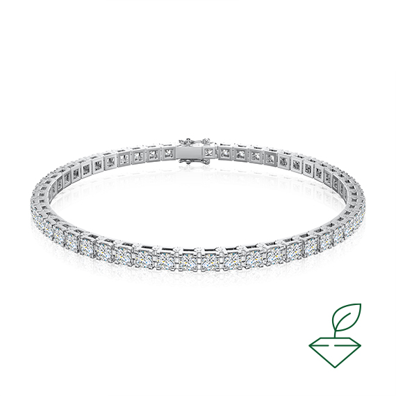 Браслет из белого золота с выращенными бриллиантами (арт.0538-1680) - Aurora Siberica