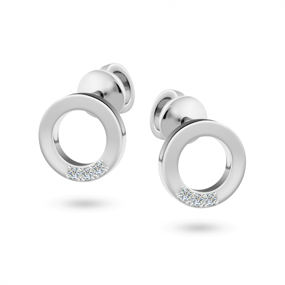 Серьги из серебра с якутскими бриллиантами (арт.0163-4410)