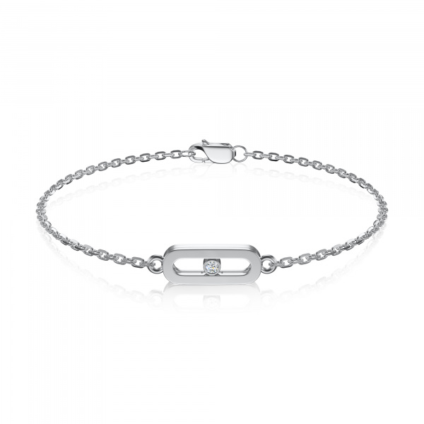 Браслет из белого золота с якутскими бриллиантами (арт.0733-1610) - Aurora Siberica