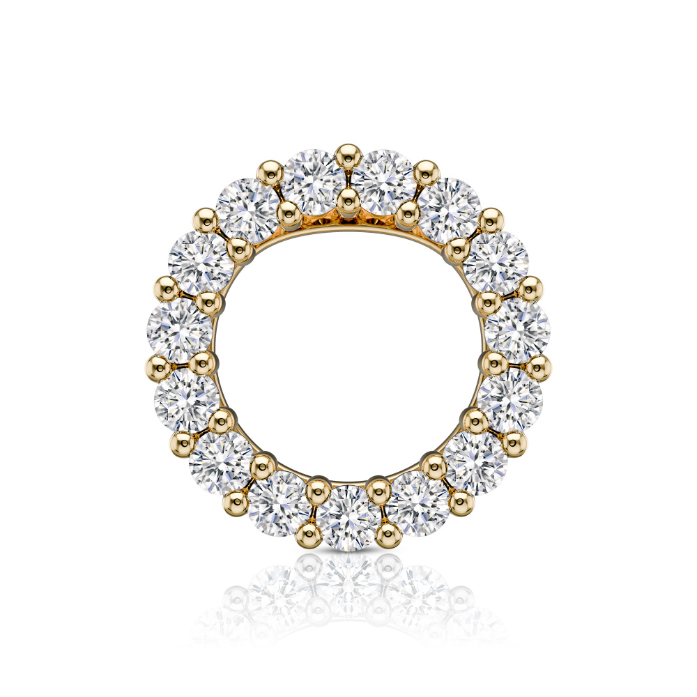 Подвеска круг из желтого золота с якутскими бриллиантами (арт.0444-2310) - Aurora Siberica